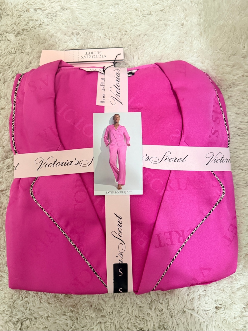 Victoria's Secret Satin Long PJ Pajama set. Size Small S